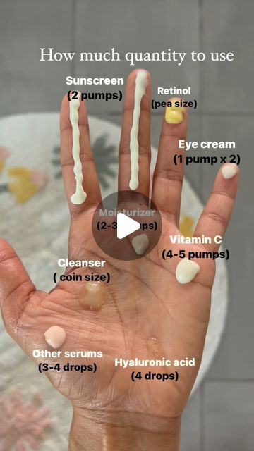 KARISHMA | Skincare & Makeup 🇮🇳🇺🇸 on Instagram: "Save for later✅  Here is the general guide on how much wuantity of skincare products to use  Don’t forget to follow @yourbeautyjournal_ for more such content!  #skincare#skincaretips#skincareguide#skincaretips101#skincaredaily#skincareregimen#meta#southasian#Contentcreator#skincareroutines  Skincare products, quantity of skincare to use, skincare tips, south Asian content creator, brown skin skincare, skincare 101,beginner skincare routine" How Much Skincare Product To Use, Order Of Skincare Routine, Beginner Skincare, Skincare For Beginners, Skin Care Routine Products, Stomach Fat Burner, Combination Skin Routine, Skincare Content, Skincare Recommendations