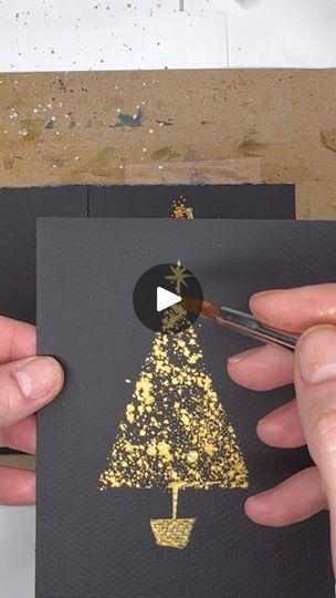 359K views · 3.9K reactions | 5 minute Holiday cards using metallic watercolor is up on my YouTube (link in comments) perfect craft to do with the kids! #christmascrafts #christmascards2023 #watercolorforbeginners #watercolorcards #watercolorartist #christmasgiftideas #Christmas | Ellen Crimi-Trent Art and Design | Ellen Crimi-Trent Art and Design · Original audio Watch Watercolor, Xmas Cards To Make, Crismas Tree, Watercolor Christmas Cards Diy, Watercolor Holiday Cards, Metallic Watercolor, Painted Christmas Cards, Watercolor Holiday, Stamped Christmas Cards