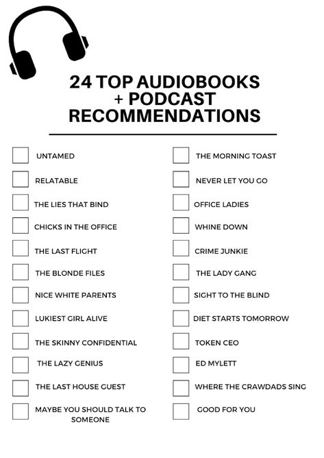 Fun Checklist, Podcast Recommendations, Netflix Recommendations, Creative Podcast, Luckiest Girl Alive, Exercise Home, Motivational Podcasts, College Life Hacks, Workout For Women