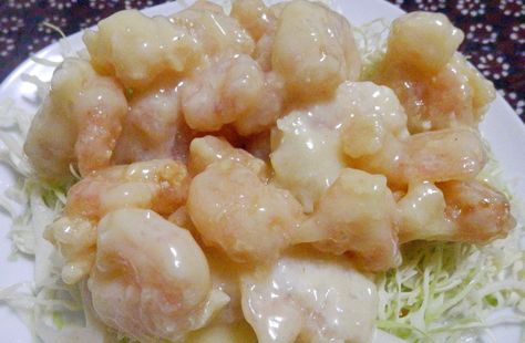 Shrimp in Sweet Mayonnaise sauce Mayonnaise Shrimp Chinese, Creamy Coconut Shrimp Recipe, Chinese Coconut Shrimp Recipe, Chinese Coconut Shrimp, Creamy Coconut Shrimp, Coconut Shrimp Sauce, Healthy Coconut Shrimp, Coconut Shrimp Recipe, Mayonnaise Sauce