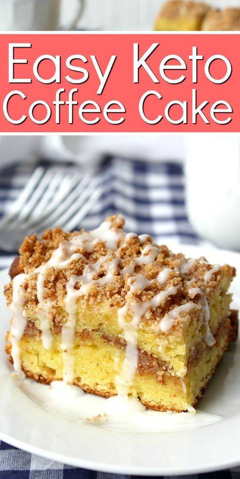 Keto Coffee Cake, Keto Quiche, Coffee Cake Recipes Easy, Comidas Keto, Desserts Keto, Postre Keto, Coffee Cake Recipe, Keto Coffee, Keto Pancakes