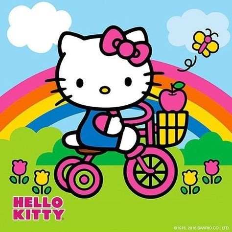 Hello Kitty Bike, Hello Kitty Wallpapers, Hello Kitty Images, Kitty Images, Riding A Bike, Hello Kitty Collection, Hello Kitty, Kitty, Bike