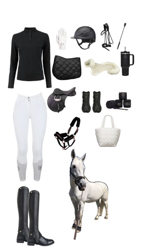 I have forget so many things in the first one🫡 Dressage Outfit, Horse Girl Outfits, Cute Horse Riding Outfits, Horse Riding Fashion, Equestrian Style Outfit, English Riding Outfit, Equestrian Jumping, Horse Riding Aesthetic, Horseback Riding Outfits