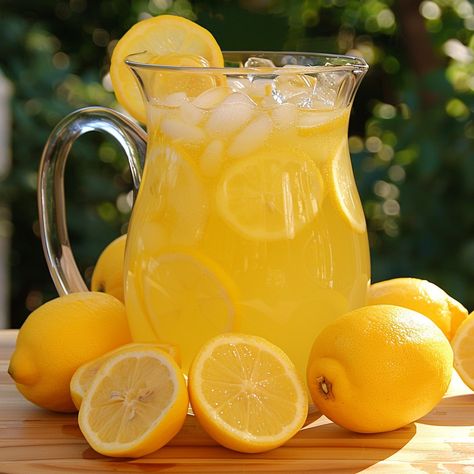 Homemade Fresh Lemonade 🍋 🌟 "Refresh your Memorial Day with our zesty Homemade Fresh Lemonade! Perfect for sunny celebrations! ☀️🇺🇸" Recipe: Homemade Fresh Lemonade Ingredients: 1 cup sugar 1 cup water (for the syrup) 1 cup lemon juice (about 4-6 lemons) 3 to 4 cups cold water (to dilute) Instructions: Make syrup: Dissolve sugar in 1 cup boiling water. Squeeze lemons for juice. Combine syrup, lemon juice, and cold water in a pitcher. Chill and serve with ice and lemon slices. 🍹 Dive into t... Homemade Lemonade Aesthetic, Lemonade Ingredients, Pitcher Of Lemonade, Lemonade Jar, Lemonade Aesthetic, Make Syrup, Juice Aesthetic, Wentworth Woodhouse, Lemonade Pitcher