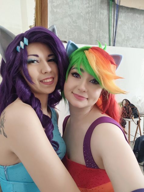 Me as Rainbow Dash Maya Wolfman as Rarity Rarity Cosplay, Mlp Cosplay, Cosplay Tips, Fall Dress, Cosplay Ideas, Rainbow Dash, Equestria Girls, Cosplay Outfits, Rarity