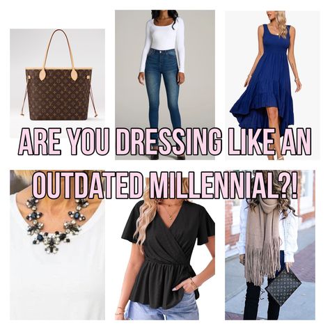 Discover how to update your wardrobe and ditch outdated millennial fashion trends. Learn the simple swaps that will keep your style fresh. Gen Z Vs Millennial Fashion, Millennial Style Update, Millennial Fashion Trends, Update Millenial Outfits, Millennial Outfit Makeover, Updating Millennial Outfits, Millenials Aesthetic, Millennial Outfit, Millennial Fashion