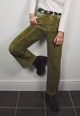 Green Cord Trousers Outfit, Cord Trousers Outfit, Green Corduroy Pants Outfit, Maya Aesthetic, 70s Corduroy, Green Corduroy Pants, Corduroy Pants Outfit, Trousers Outfit, Cord Trousers