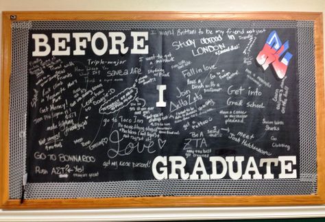 "Before I Graduate" interactive bulletin board Interactive Bulletin Board Ideas, Resident Assistant Bulletin Boards, Counseling Corner, High School Bulletin Boards, College Bulletin Boards, Interactive Bulletin Boards, Ra Bulletins, Interactive Bulletin Board, Ra Boards