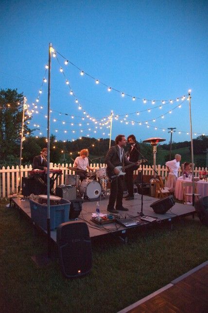 Country Rustic Wedding Ideas, Outdoor Dance Floors, Country Rustic Wedding, Backyard Wedding Lighting, Rustic Wedding Ideas, Outdoor Stage, Have Inspiration, Outdoor Backyard, Martha Stewart Weddings