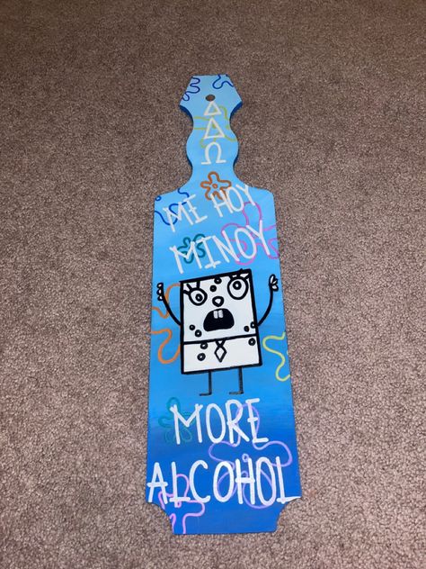 SpongeBob SquarePants 21st Birthday Sorority/ Fraternity Paddle Sorority 21 Paddles, 21st Sorority Paddles, 21st Birthday Paddle Sorority, Sorority Paddles Ideas Unique, 21 Paddle Sorority, Paddle Ideas Sorority, Alpha Delta Pi Canvas, 21 Paddle, 21st Paddle