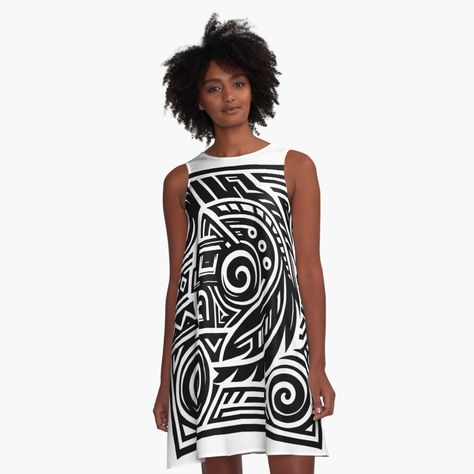 Get my art printed on awesome products. Support me at Redbubble #RBandME: https://www.redbubble.com/i/dress/Aztec-by-jhojho/163578158.V4WQ8?asc=u Woven Dress, Dress Fabric, Designs To Draw, Dad Hats, I Dress, A Line Dress, Dresses For Sale, Designer Dresses