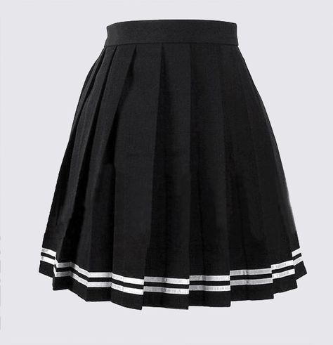 Black Pleated Tennis Skirt with White Stripes Japan School Uniform, School Uniform Skirts, Basket Anime, School Skirt, Cheap Skirts, High Waisted Pleated Skirt, Student Girl, Black Pleated Skirt, Pleated Skirts