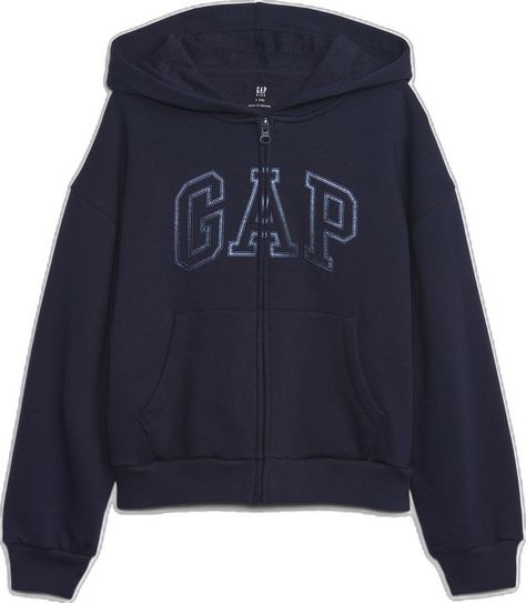 Soft knit hoodie.  Hooded neckline.  Long sleeves with dropped shoulders and banded cuffs.  Gap arch logo at front.  Front kanga pockets.  Banded hem.  Straight, easy fit.  Hits at the hip. Cute Gap Hoodie, Black Zip Up Hoodies, Gap Hoodies, Latina Fits, Hoodie Gap, Gap Hoodie, Arch Logo, Everyday Fashion Outfits