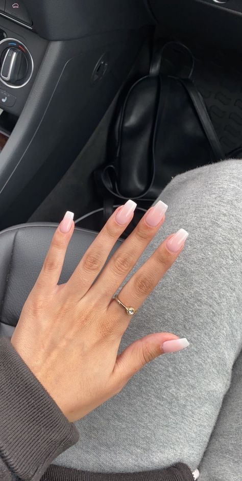 White Ombré Nails, Natural Acrylic Nails, Ombré Nails, Formal Nails, Pink Ombre Nails, Ombre Acrylic Nails, White Ombre, Coffin Shape Nails, Nagel Inspo