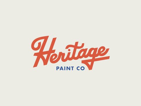 Heritage Paint 2 by Brethren Design Co | Dribbble | Dribbble Vintage Script Lettering, Vintage Script Logo, Vintage Inspired Logo, Vintage Typography Logo, Vintage Branding Design, Retro Logo Inspiration, Heritage Paint, Vintage Brands, Painting Logo