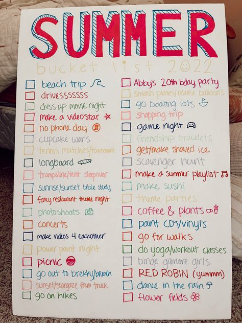 July Goals Ideas, Summer Bucket List Journal Ideas, Summer Camp Bucket List, Summer Checklist Poster, Summer Beach Bucket List, Cute Summer Bucket List Ideas, Summer Bucket List Point System, Poster Bucket List, Summer Posters Ideas