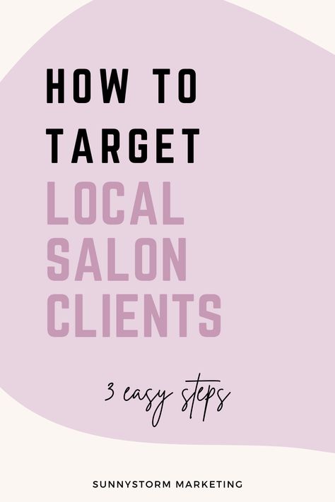 Here's a salon marketing idea that you won't want to miss: 3 ways to grow your beauty business by targeting local clients for your hair salon, beauty salon, waxing studio, lash studio, or as a makeup artist. By using social media, advertising, and Google marketing, you can have a business plan and marketing plan in place that grows your books and targets perfect clients every day. Beauty Salon Promotion Ideas, Hairstylist Referral Program, Makeup Artist Marketing Ideas, Rebranding Hair Business, Salon Advertising Ideas Social Media, Medspa Marketing Ideas, Beauty Salon Advertising Ideas, Waxing Marketing Ideas, Hairstylist Advertising Ideas