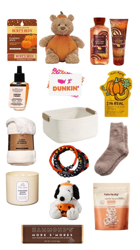 boo basket halloween ideas partner boyfriend girlfriend gift present spooky fall autumn surprise cute 🍂💀👻🎃 Fall Basket Ideas For Boyfriend, Fall Basket For Boyfriend, Boo Basket Ideas For Girlfriend, Boo Basket Ideas For Best Friend, Pumpkin Lip Balm, Fall Basket Ideas, Raffle Gift Basket Ideas, Bae Gift, General Gift Ideas