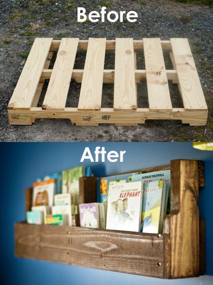 Pallets for kids room Stylish Shelves, Projek Diy, Pallet Bookshelf, Diy Muebles Ideas, Diy Regal, Diy Casa, Pallet Creations, Diy Bricolage, Pallet Crafts