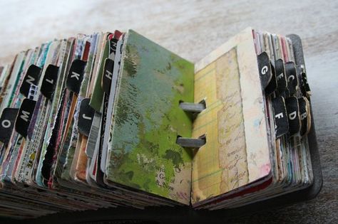 Rolodex Art, Rolodex Cards, Paper Artsy, Life Management, Glue Book, Fabric Journals, Atc Cards, Index Cards, Sketchbook Journaling