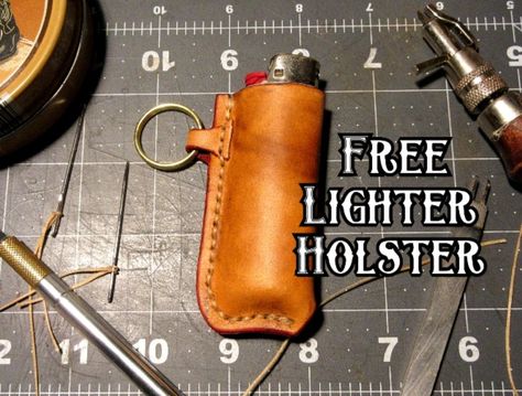 This PDF is for a free leather lighter keychain template. Easily attach this leather holster to your keychain using a keychain ring. Lighter Keychain, Holster Pattern, Leather Holster Pattern, Keychain Template, Leather Patterns Templates, Leather Knife Sheath Pattern, Diy Leather Working, Diy Leather Wallet, Leather Working Patterns