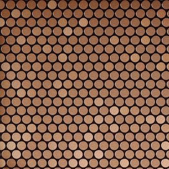 SpeedTiles (Sample) Penny Dark Copper 4-in x 4-in Brushed Metal Penny Round Patterned Peel and Stick Wall Tile in the Tile Samples department at Lowes.com Penny Round, Copper Penny, Dark Copper, Tile Samples, Brushed Metal, Wall Tile, Mosaic Tiles, Backsplash, Wall Tiles