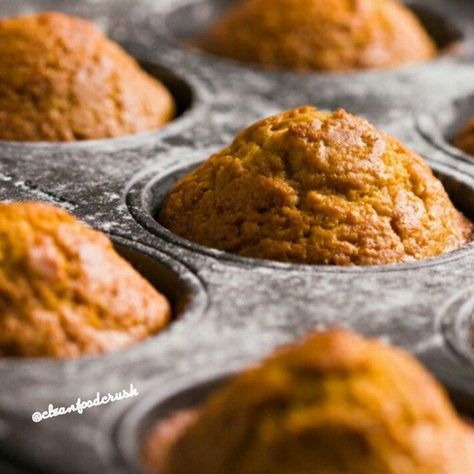 Grain-Free Pumpkin Muffins - All Natural & Delicious Recipe | Clean Food Crush Coconut Flour Pumpkin Muffins, Grain Free Pumpkin Muffins, Vegan Pumpkin Muffins, Papaya Recipes, Gluten Free Pumpkin Muffins, Pumpkin Quinoa, Quinoa Muffins, Pumpkin Muffin Recipes, Sweet Potato Muffins