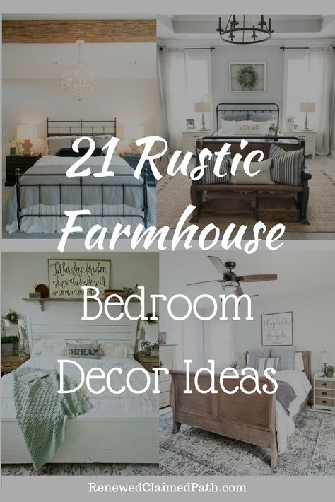 21 Rustic Farmhouse Bedroom Decor Inspiration Ideas Rustic Farmhouse Bedroom Ideas, Bedroom Style Ideas, Rustic Farmhouse Bedroom, Farmhouse Bedroom Ideas, Farmhouse Bedroom Decor Ideas, Rustic Bedroom Decor, Decor Pictures, Bedroom Decor Inspiration, Eclectic Bedroom