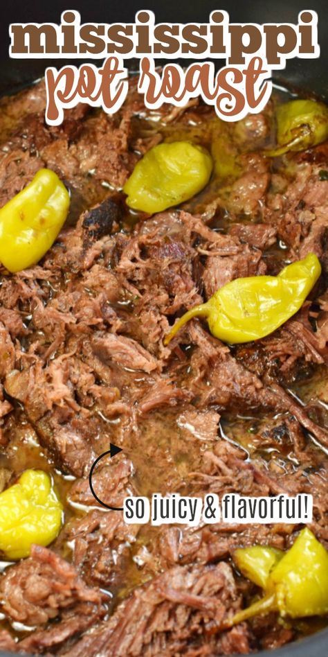 Mississippi Pot Roast Crockpot, Pot Roast Crockpot, Roast Crockpot, Slow Cooker Mississippi Pot Roast, Mississippi Roast Recipe, Pot Roast Crock Pot Recipes, Mississippi Pot, Mississippi Pot Roast, Slow Cooker Roast