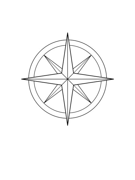 Compass Star, plain. Esoteric Tattoo, Geometric Wolf Tattoo, Compass Star, Compass Vector, Compass Drawing, Sailor Tattoos, Wiccan Tattoos, Geometric Wolf, Compass Tattoo Design