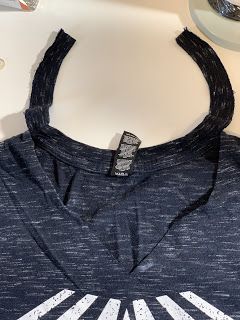 Tshirt Into Vneck Diy, Crew Neck T Shirt To V Neck, Crewneck To V Neck, T Shirt To V Neck, How To Make A Tee Shirt Into A V Neck, Make Crew Neck Into V Neck Tee Shirts, Turn Crew Neck Into V Neck T Shirts, How To Make A V Neck From A Crew Neck, How To Change A Crew Neck Tshirt