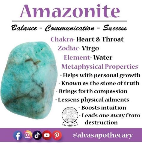 Amazonite Meaning, Amazonite Crystal, Healing Stones Jewelry, Spiritual Crystals, Amazonite Stone, Crystal Healing Stones, Crystal Magic, Practical Magic, Smudge Sticks