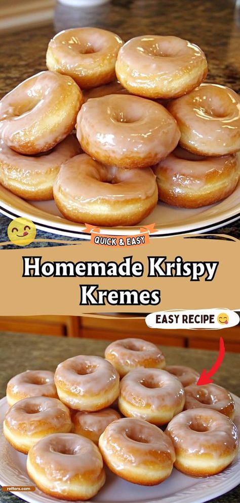 Homemade Krispy Kremes Donut Recipe Krispy Kreme, Diy Krispy Kreme Donut, Most Famous Recipes, Krispy Kreme Doughnut Recipe, Snickerdoodle Donut Recipe, Krispie Kreme Donut Recipe, Crispy Kreme Donuts Recipe, Glazed Twist Donuts Recipe, Homemade Krispy Kremes