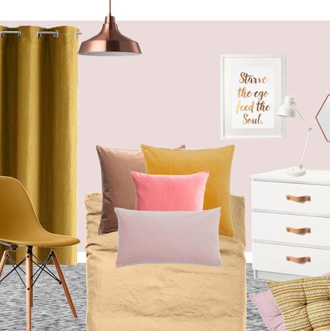 Mustard And Pink Bedroom, Dulux Blue, Narrow Room, 50 Shades Of Blue, Stiffkey Blue, Sleep Hygiene, Narrow Rooms, Girls Rooms, Pink Curtains