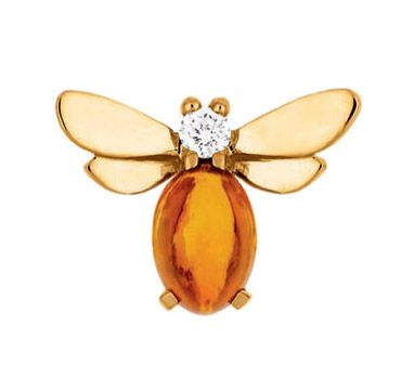 Chaumet, Honey Bee White Diamond and and Citrine Studs. £640 Honey Bee Jewelry, I Love Bees, Modern Jewellery Design, Bee Studs, Bee Jewelry, Bee Earrings, Gold Diamond Jewelry, Green Gems, April 19