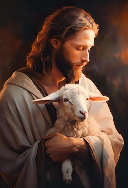 Photo a painting of jesus holding a lamb... | Premium Photo #Freepik #photo #goat #lamb #goat-farm #livestock Jesus Lamb, Goat Picture, Happy Dussehra Wishes, Jesus Drawings, Lds Art, Jesus Photo, Christ The King, Christian Pictures, Jesus Painting