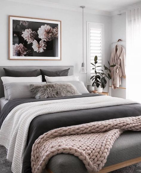 White and grey bedroom