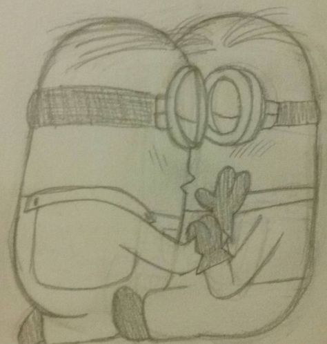 Minion Kiss, Minion Sketch, Minion Drawing, Kiss Funny, Drawing Meme, Me And Who, Epic Drawings, Spiderman Theme, The Minions