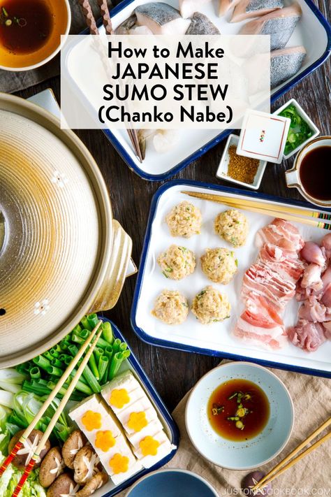 Sumo Stew, Chanko Nabe Recipe, Ponzu Recipe, Chanko Nabe, Nabe Recipe, Asian Entrees, Easy Crockpot Soup, Chicken Broth Soup, Hot Pot Recipe