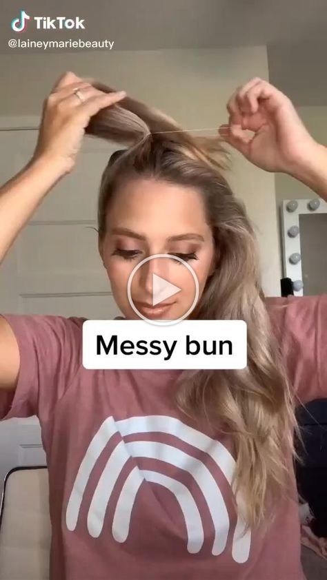 *** messy bun with straight hair perfect big messy bun classy messy bun AMAZING HAIR TUTORIAL Easy Hairstyle messy bun tutorials Messy bun 4 life by @laineymariebeauty hairstyles for medium length hair curly, hairstyles for medium length hair black, hairstyles for medium length hair wedding, hair...