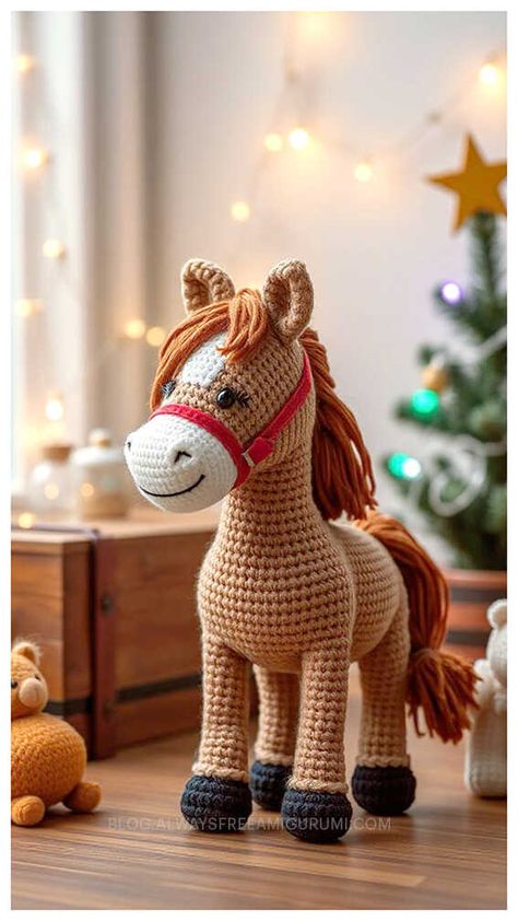 Amigurumi Horse Crochet Free Pattern Free Crochet Patterns For Horses, Crocheted Horse Pattern Free, Crochet Horse Pattern Free Easy, Free Crochet Horse Pattern, Amigurumi Horse Free Pattern, Crochet Horse Pattern Free Amigurumi, Crochet Horse Pattern Free, Crochet Horses, Crocheted Horse