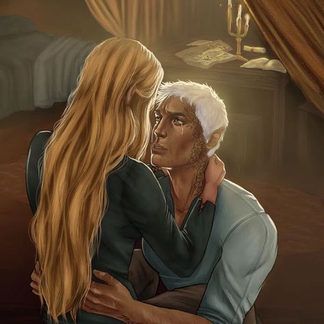 jules on Instagram: ""I can't bear it, Aelin. I can't." - KOA This scene from KOA of Rowan begging Aelin to not forge the lock was the first idea @hmmr.art and I had and created for this collaboration series and I'm so thrilled with how this came out! We had so so much fun working together and have sooo many good things coming soon!!" Charlie Bowater, Rowan And Aelin, Throne Of Glass Fanart, Throne Of Glass Books, Roses Book, Feyre And Rhysand, Fantasy Couples, A Court Of Wings And Ruin, Sarah J Maas Books