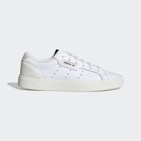 Adidas Originals Sleek Shoes Adidas Sleek, Platform Tennis Shoes, Adidas Tennis Shoes, Adidas Design, White Tennis Shoes, Patent Shoes, Patent Leather Shoes, Crystal White, Adidas Sport