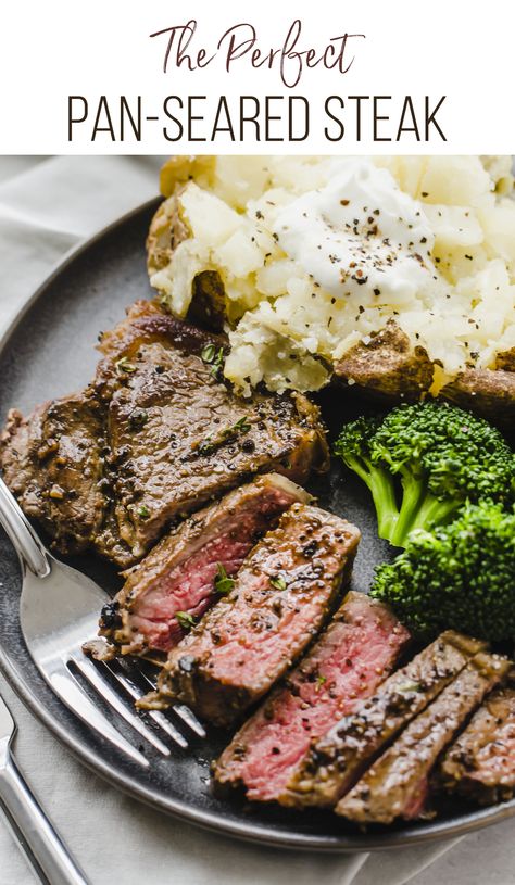 Steak Recipes Pan Seared, Steak On Stove, Steak Doneness, Grilling The Perfect Steak, Steak In Oven, Pan Seared Steak, Cooking The Perfect Steak, Top Sirloin Steak, Perfect Steak