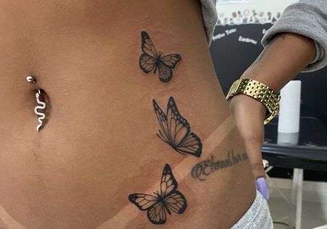 Back Tattoo Black Women, Dimension Tattoo, Tattoo Black Women, Stomach Tattoos Women, Basic Tattoos, Bauch Tattoos, Belly Tattoos, Cute Hand Tattoos, Pretty Hand Tattoos