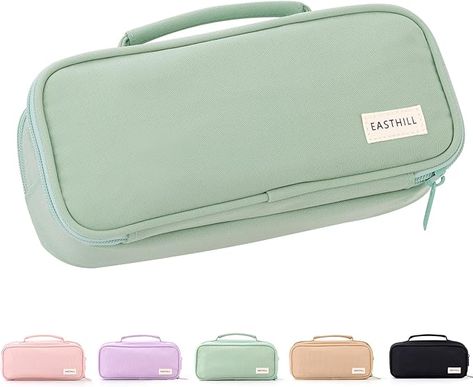 Amazon.com: EASTHILL Large Capacity Pencil Case Pen Pouch Organizer Canvas Pencil Bag with Handle School Supplies for Teen Girls-Green : Arts, Crafts & Sewing School Pencil Case, Cute Pencil Case, Pen Pouch, Pencil Bag, Pouch Organizer, Custom Stationery, Sewing Organization, Pencil Bags, Stationery Items