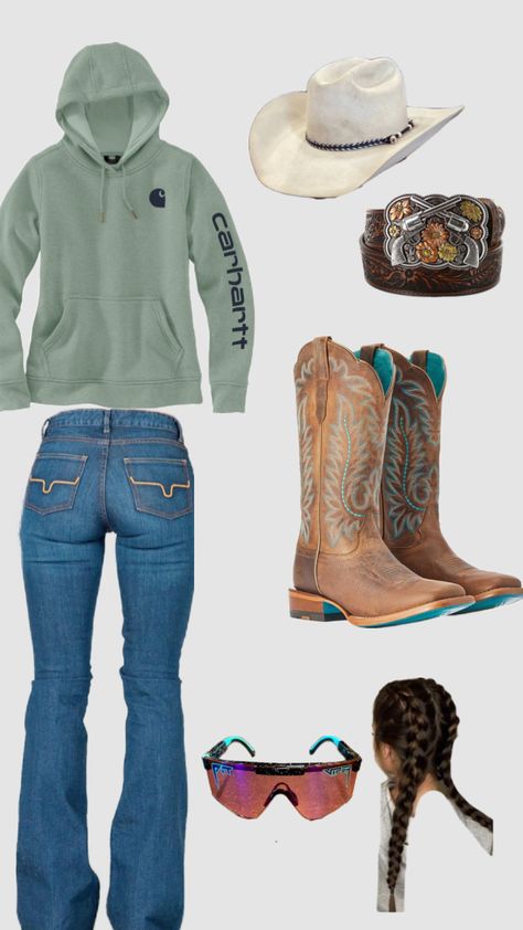 #outfitinspo #countryfit #carhartthoodie #pitvipers Country Western Outfits, Cowgirl Boots Outfit, Casual Country Outfits, Farm Clothes, Southern Outfits, Country Style Outfits, Western Wear Outfits, Cute Country Outfits, Looks Country