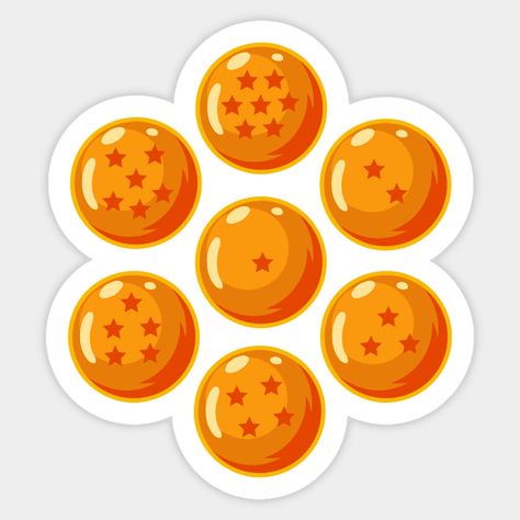 Seven Dragon Balls - Dragon Ball - Sticker | TeePublic Dragon Ball Z Stickers, Mini Dragon, Diy Gifts For Him, Desenho Tattoo, Dragon Balls, Dragon Ball Artwork, Anime Stickers, Anime Dragon Ball, Card Tags