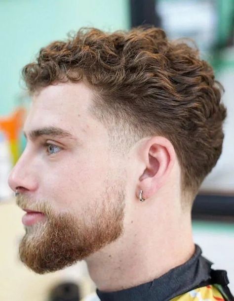 Low Temp Fade Curly Hair, Curly Hair Men Fade Haircut Styles, Professional Curly Hair Men, Curly Hair Men Round Face, Cropped Wavy Hair, Short Curly Haircuts Men Thick Hair, Curly Hair Male Haircut, Short Curly Hairstyle Men, Haircut For Men With Curly Hair