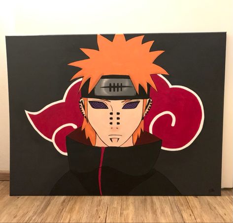 Naruto Characters Painting, Naruto Canvas Painting Easy, Akatsuki Painting, Naruto Painting Easy, Naruto Anime Painting, Naruto Canvas Art, Naruto Acrylic Painting, Naruto Painting Ideas On Canvas, Naruto Canvas Painting